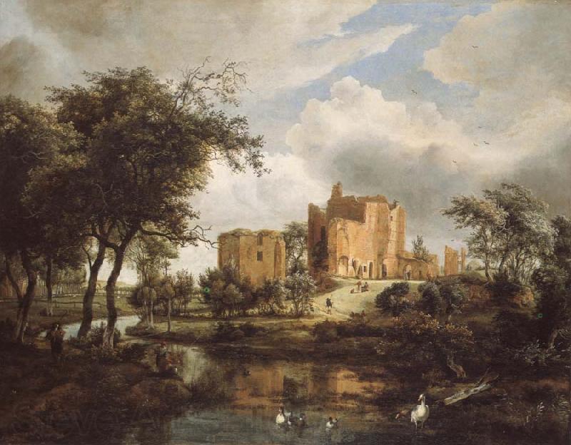 Meindert Hobbema The Ruins of Brederode Castle France oil painting art